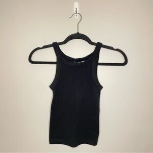 Zara Ribbed Halter Tank Top, Black, Size S, EUC